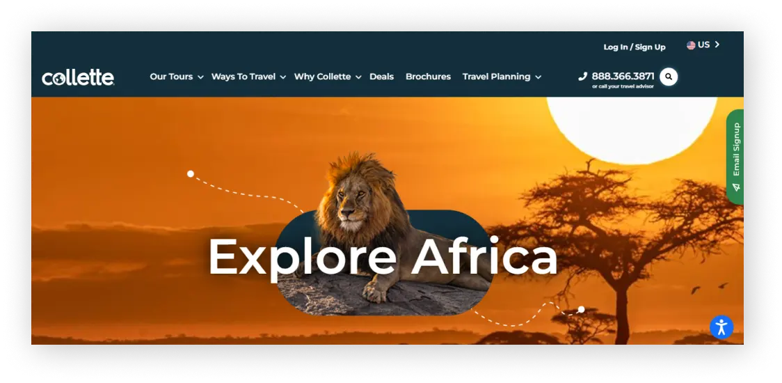 Gocollete adventure tour website design