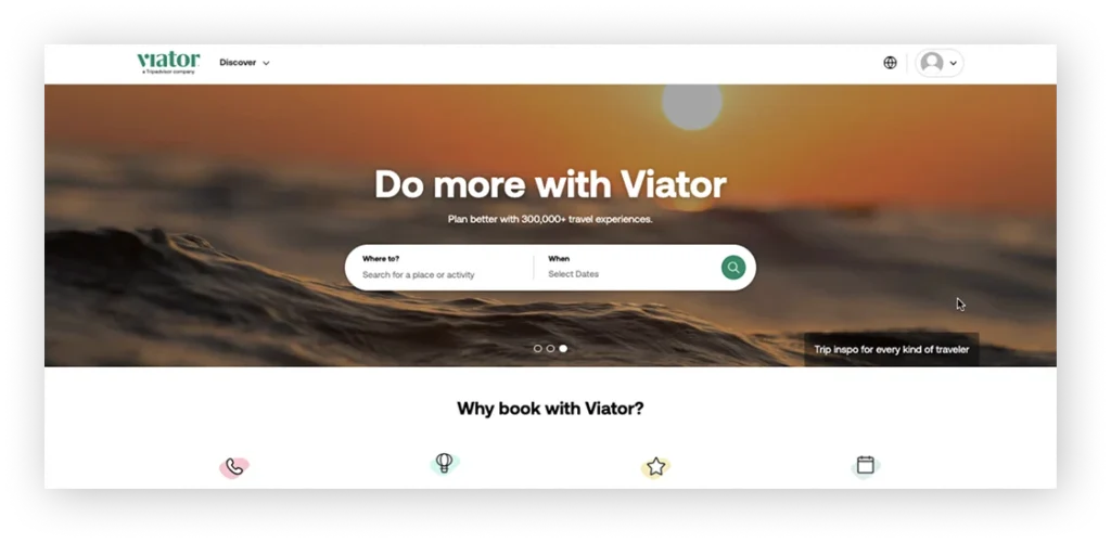 Viator Travel Booking Website